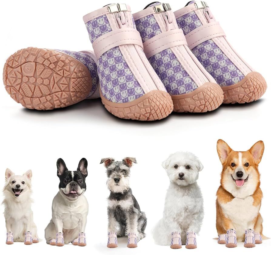 Petanim Dog Shoes Small Size Dogs, Waterproof Dog Shoes for Hot Pavement, Puppy Dog Boots & Paw P... | Amazon (US)