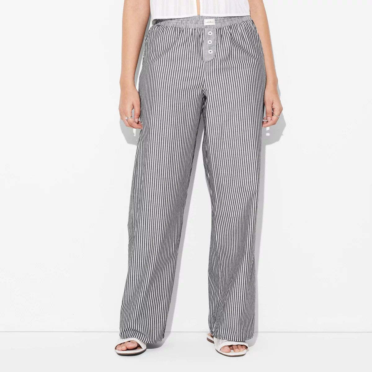 Women's Boxer Pants - Wild Fable™ Gray Striped XXS | Target