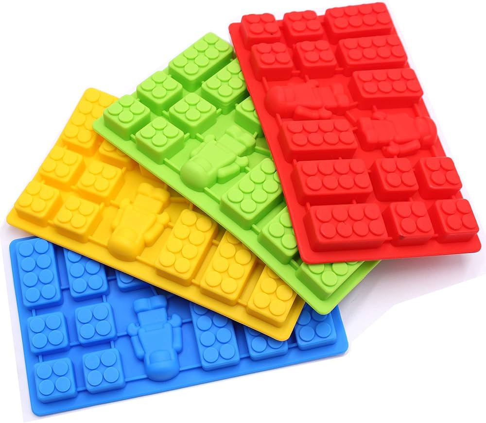 FIVOENDAR 4 Pieces Minifigure Multi Bricks Ice Cube Trays & Candy Chocolate Molds, Much Fun for R... | Amazon (US)
