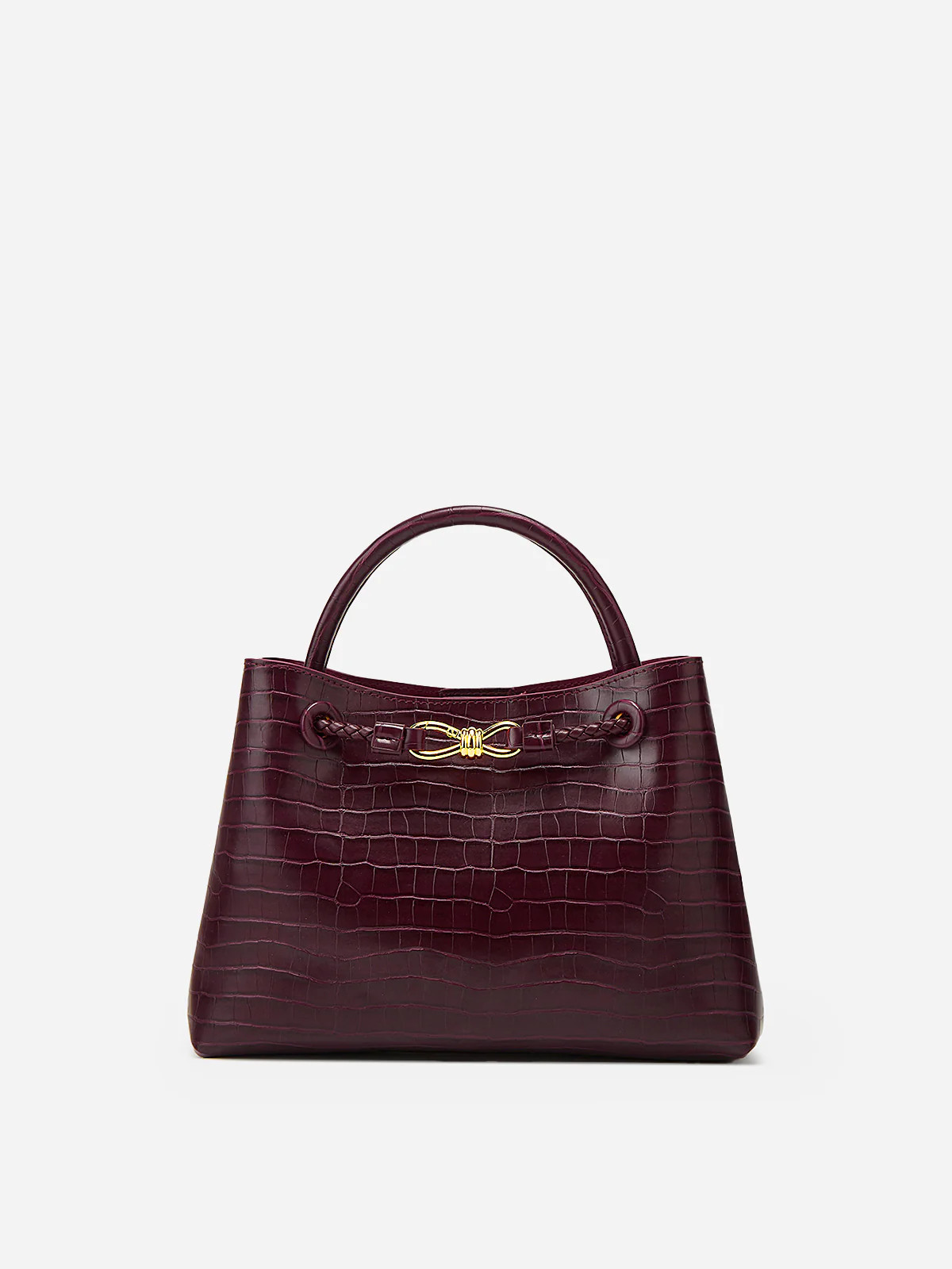 Crocodile-Embossed PU Leather Tote Bag | Commense