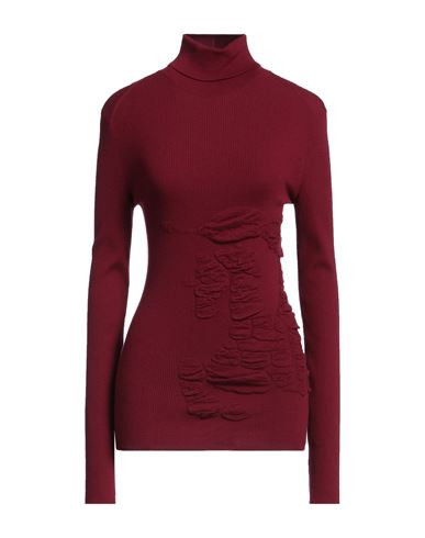 Burberry Woman Turtleneck Burgundy Size M Cashmere, Polyester, Polyamide, Elastane | YOOX (US)