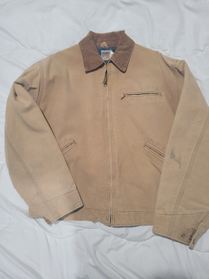 Vintage Carhartt Canvas Blanket Lined Trucker Jacket  M Detroit Beige/ Sand  | eBay | eBay US