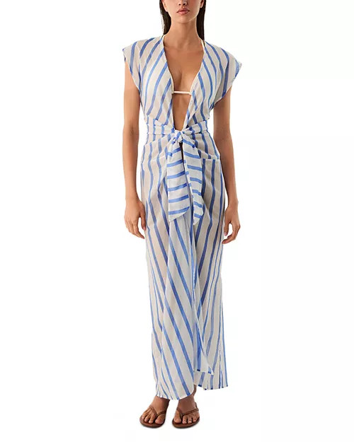 ViX Paula Hermanny Sasha Stripe Long Swim Cover Up | Bloomingdale's Women Swimsuits & Cover-Ups T... | Bloomingdale's (US)