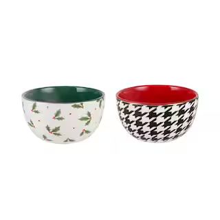 5" Holly & Houndstooth Christmas Bowls by Celebrate It™, 2ct. | Michaels Stores