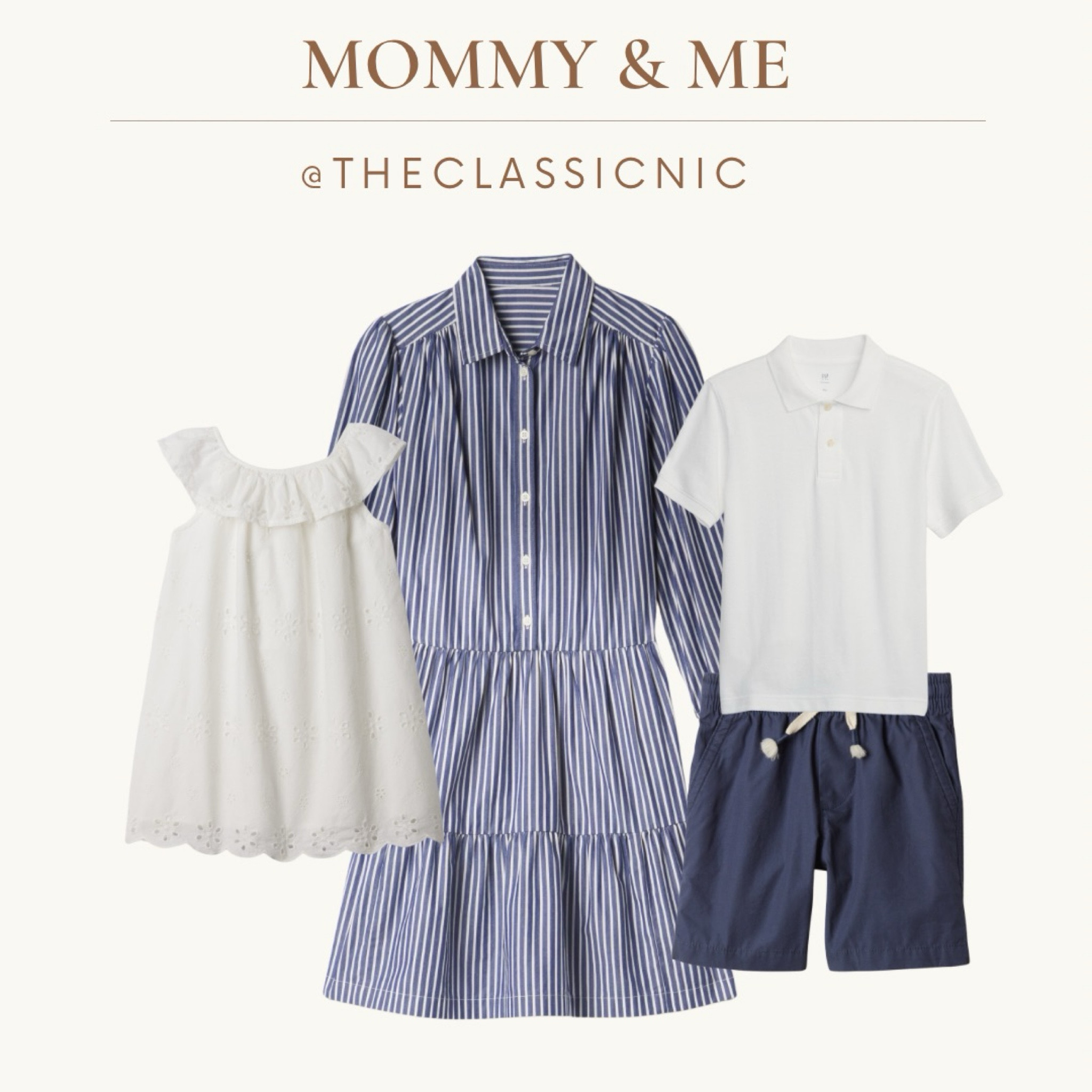 Mommy and me white and navy family photo outfits 

#LTKkids #LTKfindsunder50 #LTKfamily