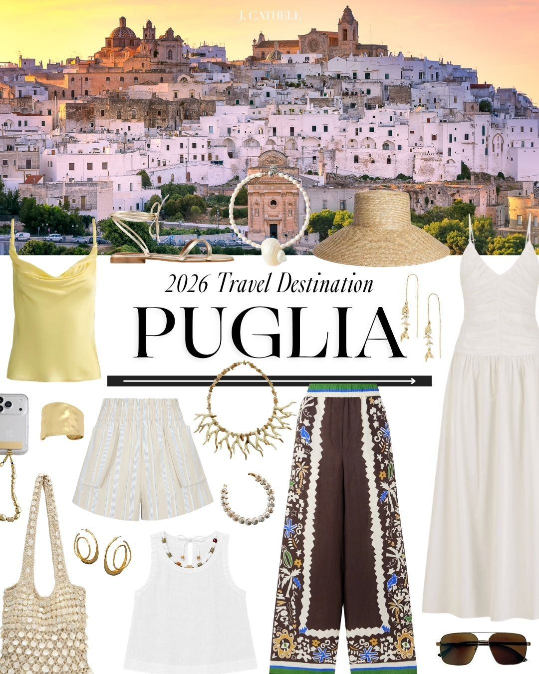 Puglia is the kind of place that changes your pace completely — long lunches, olive groves for miles, whitewashed towns, beach clubs on impossibly blue water, and hotels so beautiful you genuinely never want to leave. 🇮🇹✨

This edit is inspired by the ultimate luxury escape through southern Italy, from Borgo Egnazia to Masseria Trapanà, with chic looks for seaside aperitivos, yacht days, slow mornings, sunset dinners, and every gorgeous moment in between. Think linen sets, elevated sandals, beautiful swimwear, raffia textures, and effortless pieces made for an Italian summer.

Shop the full Puglia-inspired edit below. ☀️

#LTKSeasonal #LTKOver40 #LTKTravel