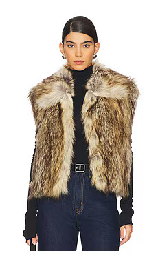 A.L.C. Naya Faux Fur Vest in Brown Coyote from Revolve.com | Revolve Clothing (Global)