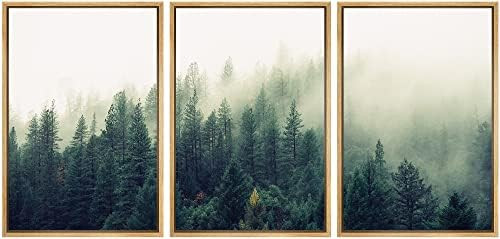 SIGNWIN Framed Canvas Print Wall Art Set Foggy Sunlight Morning in Mountain Forest Nature Wilderness | Amazon (US)