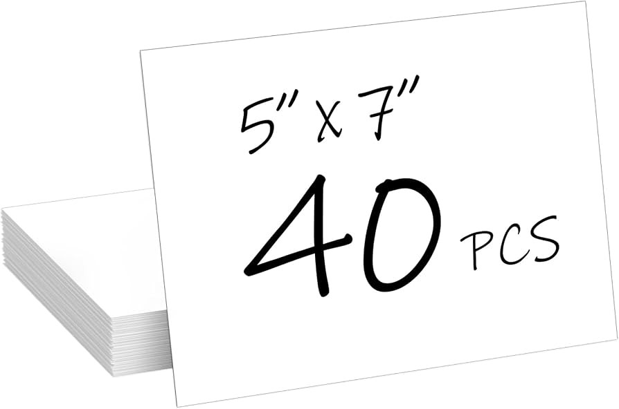 40 Sheets White Cardstock 5x7 Cardstock Paper, 80lb/230gsm Thick Paper Card Stock White Blank Car... | Amazon (US)