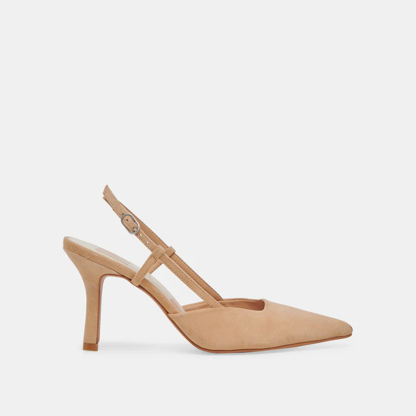 KIM HEELS TAN SUEDE | DolceVita.com