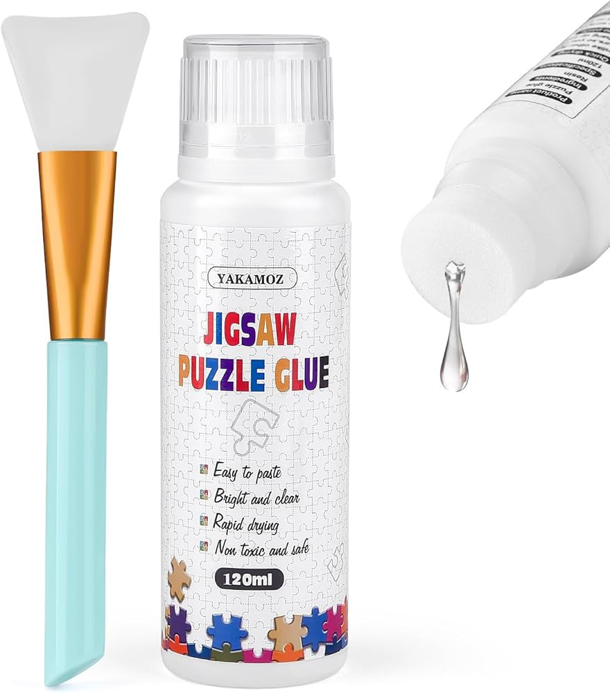 YAKAMOZ Jigsaw Puzzle Glue with Sponge Head for Adults Clear Water-Soluble Craft Puzzle Glue Quic... | Amazon (US)