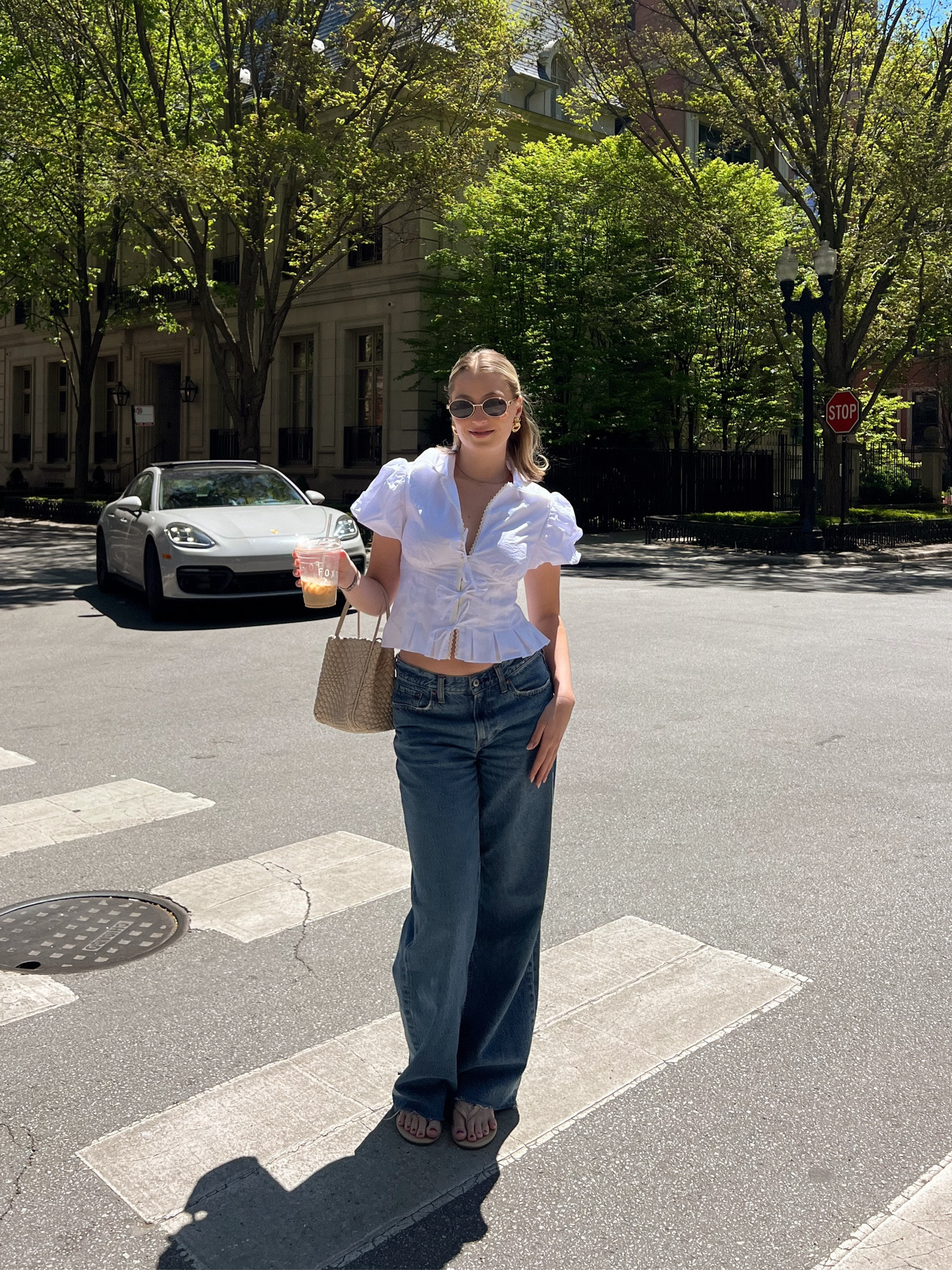 City outfit of the week🤍 jeans are 27L and and top is a size small!

#LTKStyleTip #LTKFindsUnder100