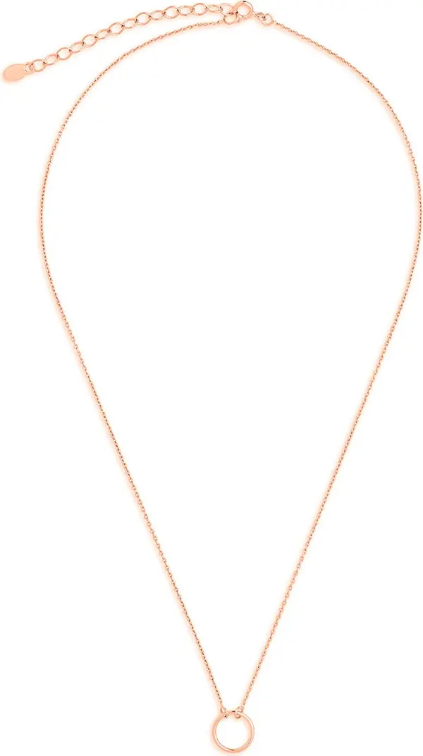 14K Rose Gold Plated Sterling Silver Open Circle Pendant Necklace | Nordstrom Rack
