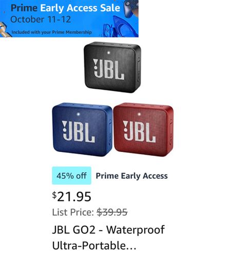 JBL waterproof portable speakers on Amazon prime sale



#LTKhome #LTKHoliday #LTKsalealert