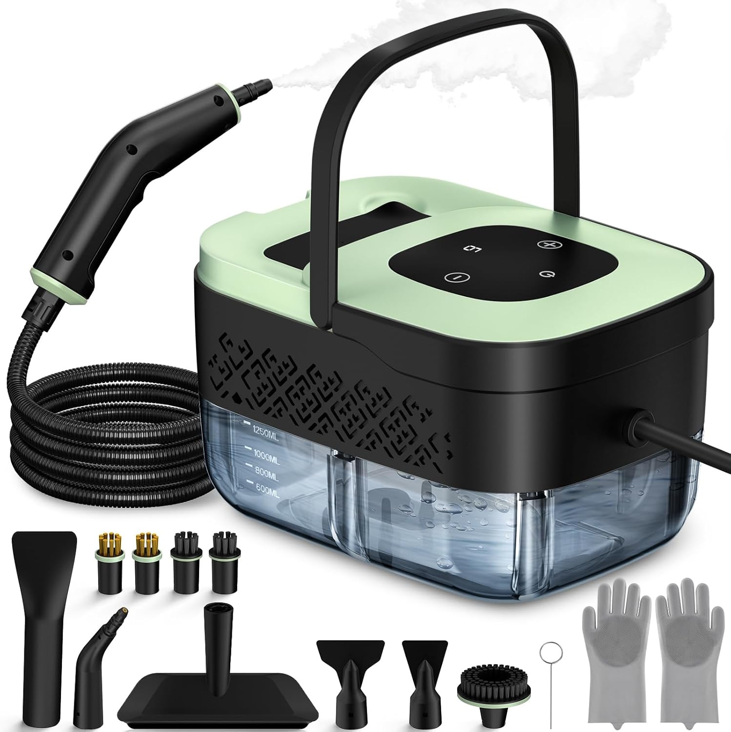 Steam Cleaner, Portable Steamer for Cleaning with 16pcs Accessories, 6-Level Adjustable and 15s Heat-Up, Handheld Steam Cleaner for Home, Tile, Dirt, Grout, Grease, Car Detailing | Amazon (US)