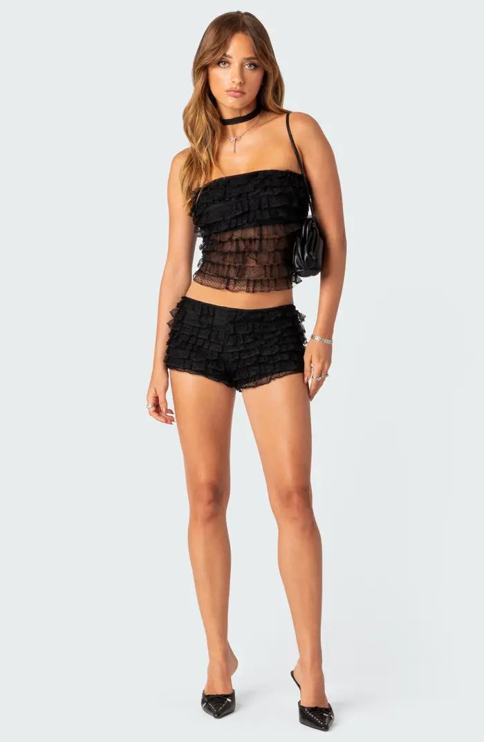 EDIKTED Julianna Ruffle Shorts | Nordstrom | Nordstrom