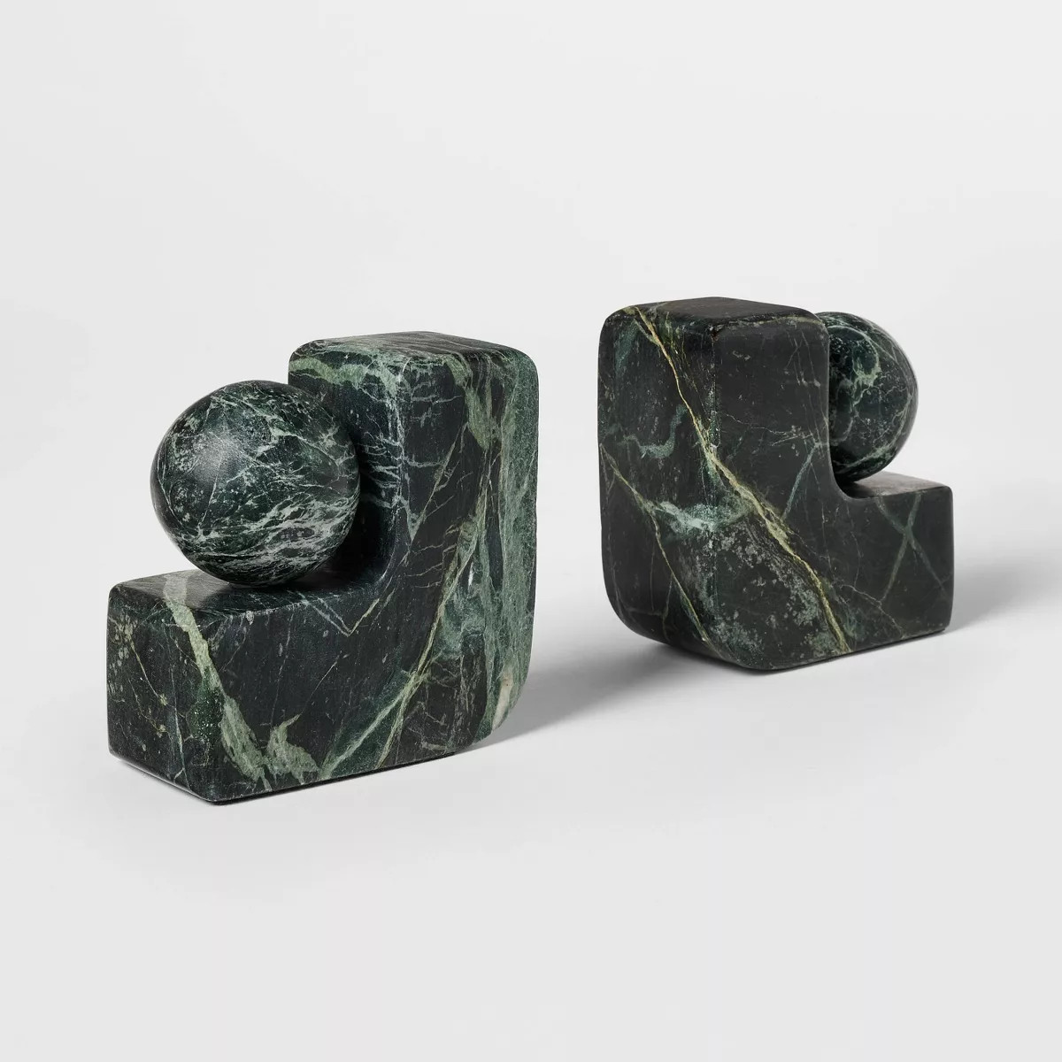 Set of 2 Marble Bookends Green - Threshold™ designed with Studio McGee | Target