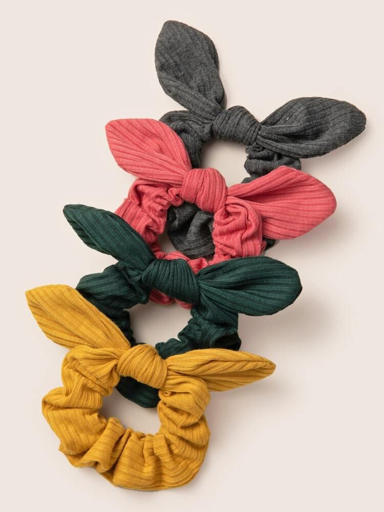 4pcs Bow Decor Scrunchie | SHEIN