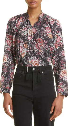 Joni Floral Tie Neck Top | Nordstrom