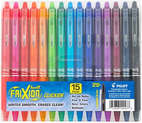 Amazon.com : PILOT FriXion Clicker Erasable, Refillable & Retractable Gel Ink Pens, Fine Point, A... | Amazon (US)