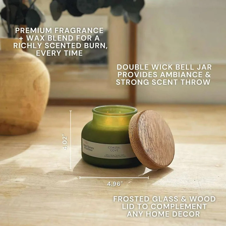 Better Homes and Gardens Coastal Cove Scented 2-Wick Frosted Jar Candle 18oz. | Walmart (US)