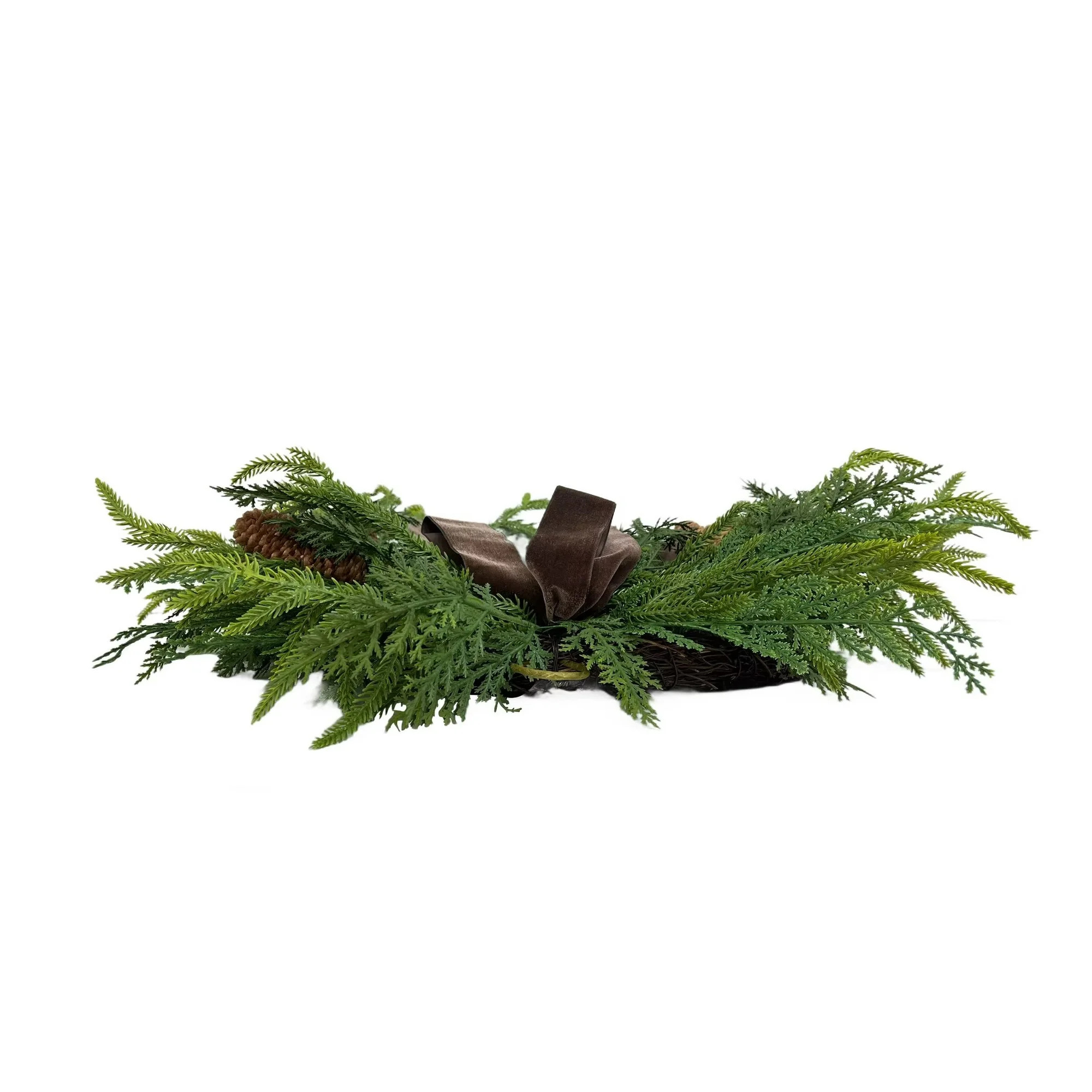 Cedar and Pinecones Christmas Wreath, Green and Brown, 22", by Holiday Time | Walmart (US)