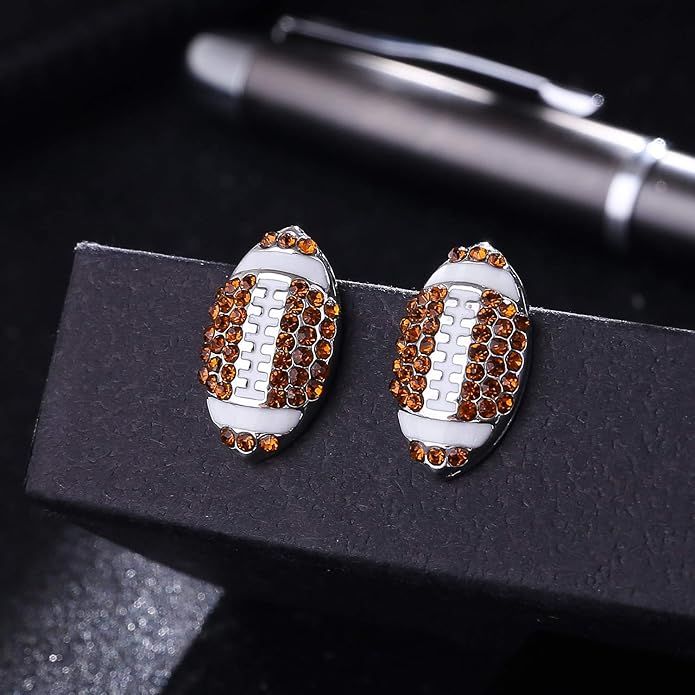 Lureme Fashion Crystal Rhinestone Post Stud Silver Bling Basketball Earrings (er005453) | Amazon (US)