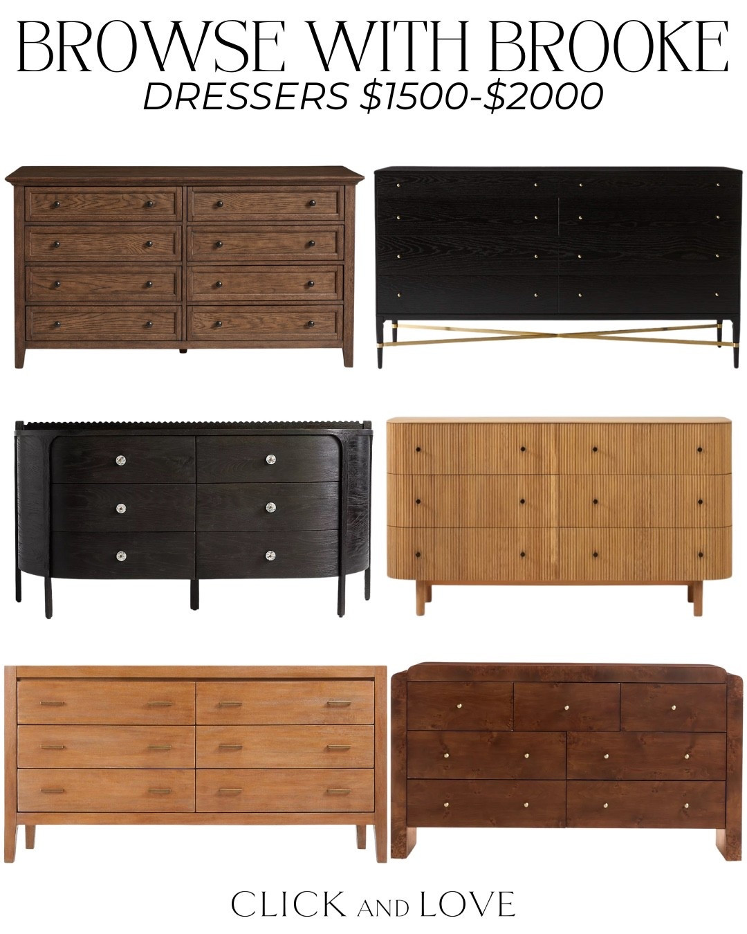 Browse with Brooke Dresser Edit ✨Dressers that are in the $1500+ range!These wooden ones are all so classic. The curved black one is also a favorite! 

Anthro home, wayfair dresser, bedroom, bedroom furniture, modern dresser, traditional dresser, neutral dresser, black dresser, wooden dresser, classic dresser, wooden dresser, bedroom design, bedroom inspiration, Interior design, storage, buffet, cabinet, nursery, green dresser, Interior design, wooden furniture, wood pieces, interiors, storage piece, floral patterned dresser, fluted dresser, crate and barrel, eight drawer dresser, six drawer dresser, burlwood furniture

#LTKStyleTip #LTKHome #LTKFamily