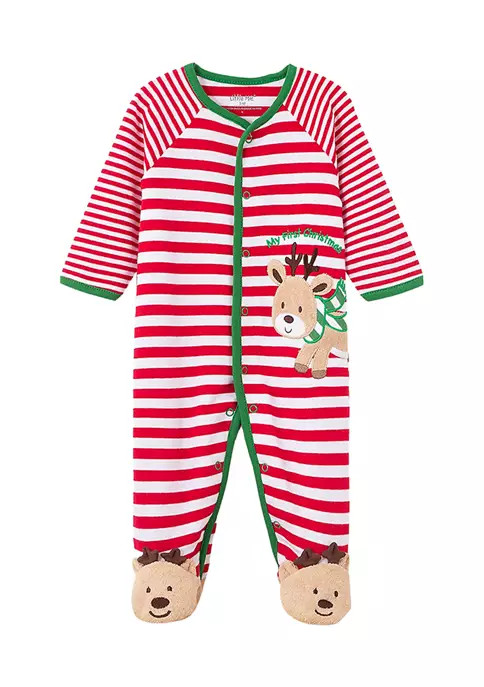 Baby Boys Reindeer Stripe Footies | Belk