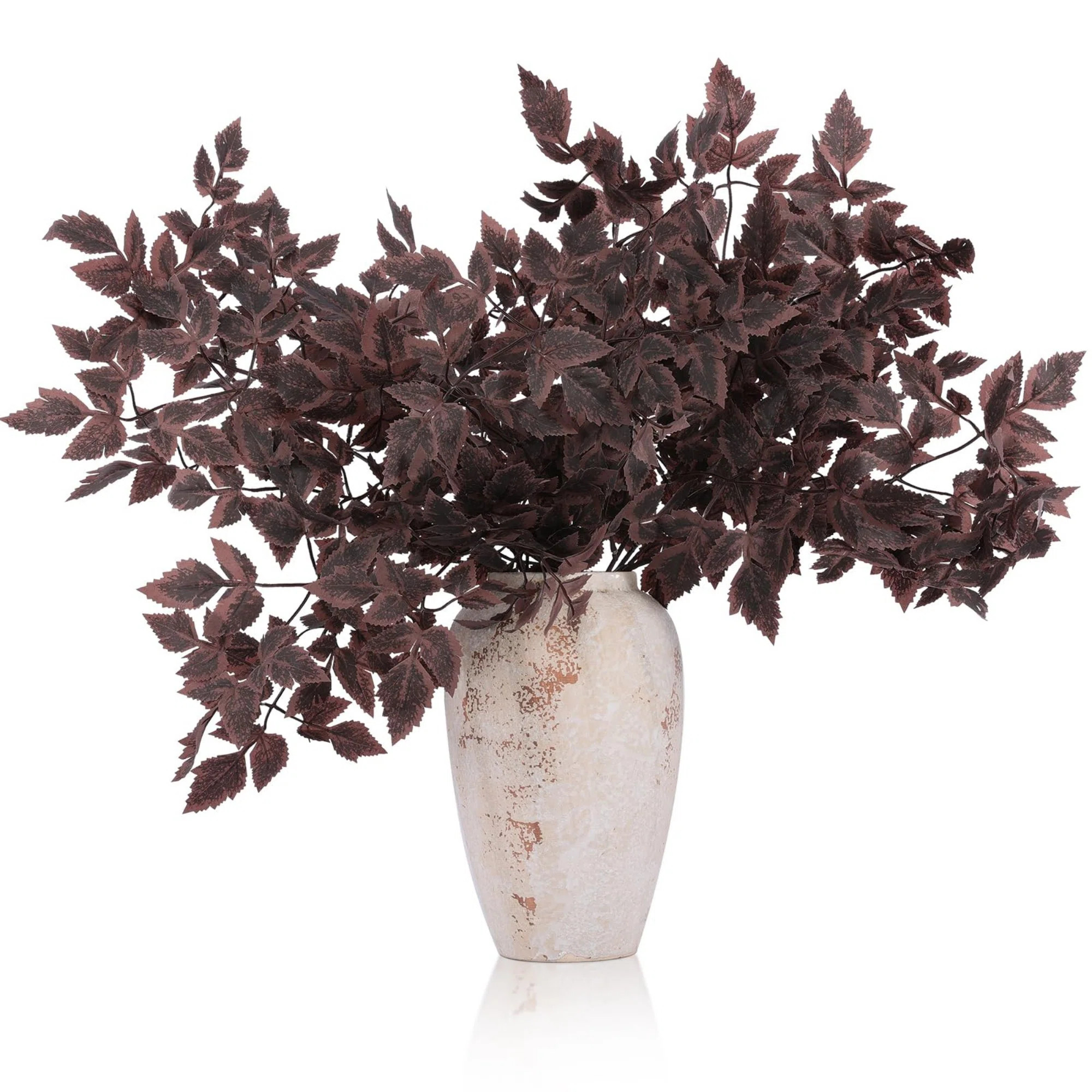 4 Pcs Artificial Cimicifuga Leaf Spray, 23 In Faux Burgundy Fall Greenery Branch (Set of 4) | Wayfair North America