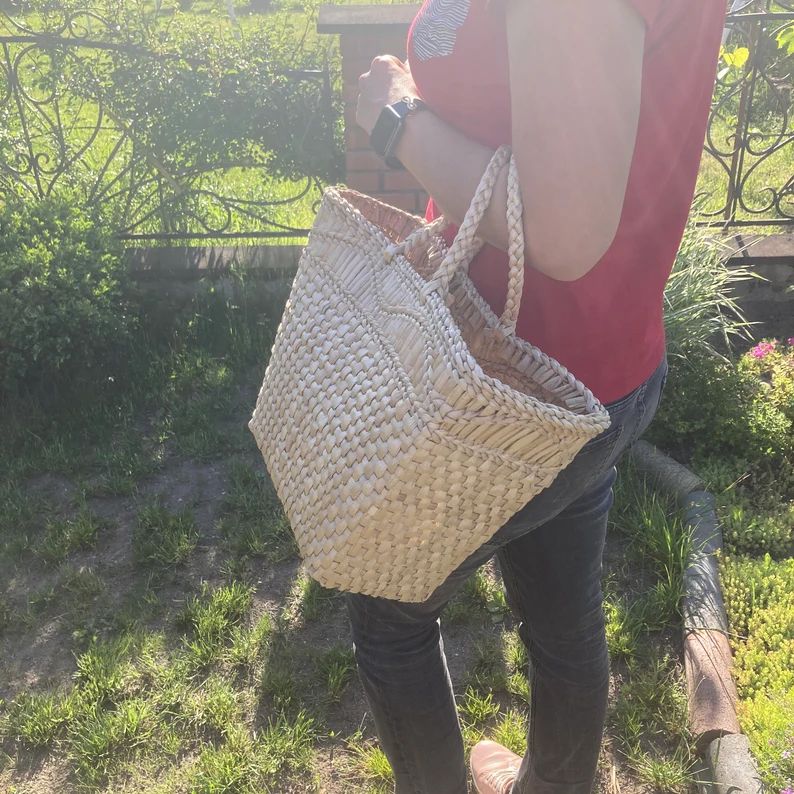 Straw Reed Bag  Beach Bag  Shopping Bag - Etsy UK | Etsy (UK)