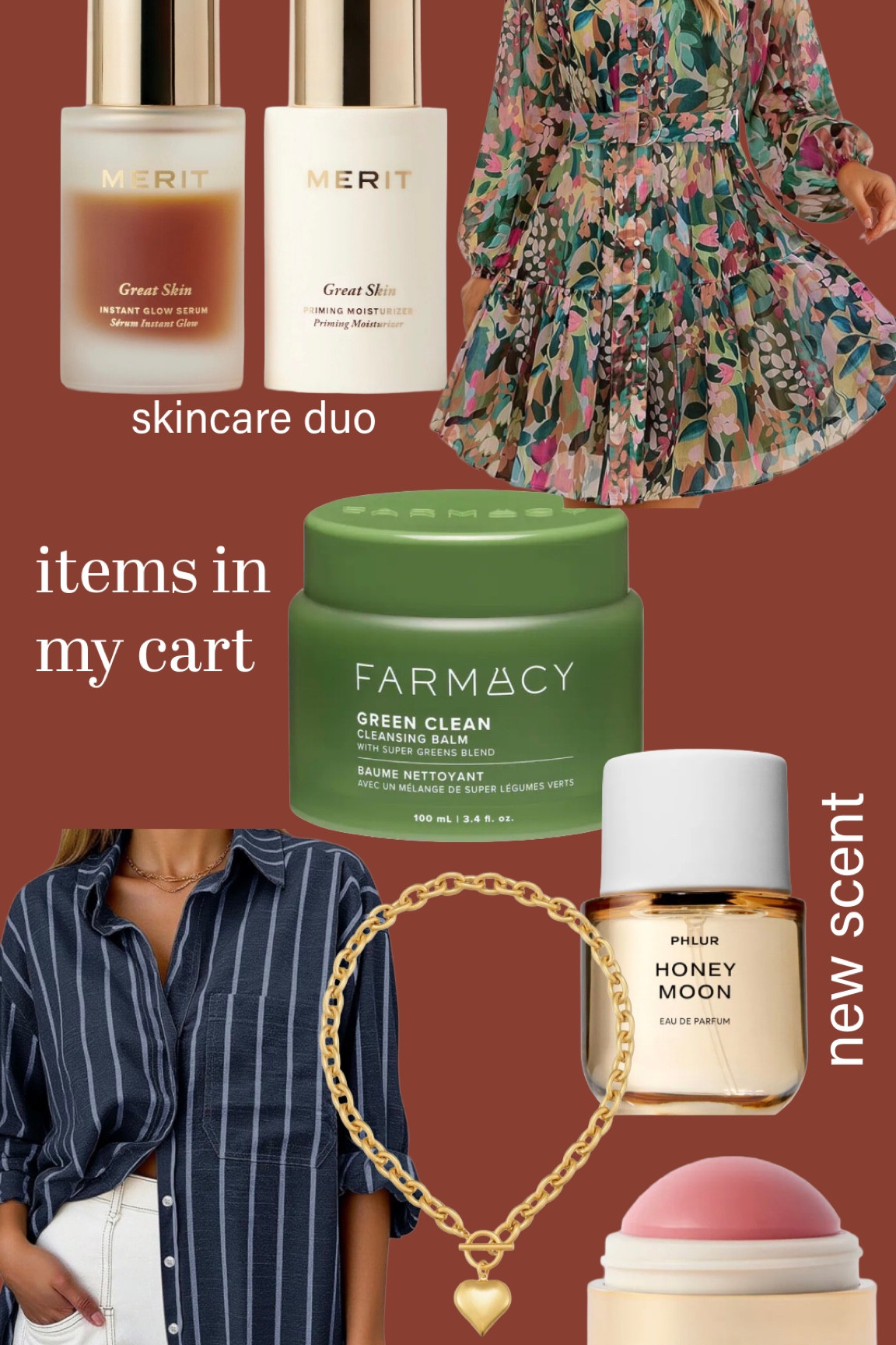 ✨add to cart… floral women’s dress, gold heart necklace, Phlur perfume, Merit blush and skincare duo, women’s button up linen stripe blouse, cleansing balm

#LTKHome #LTKOver40 #LTKMothersDay