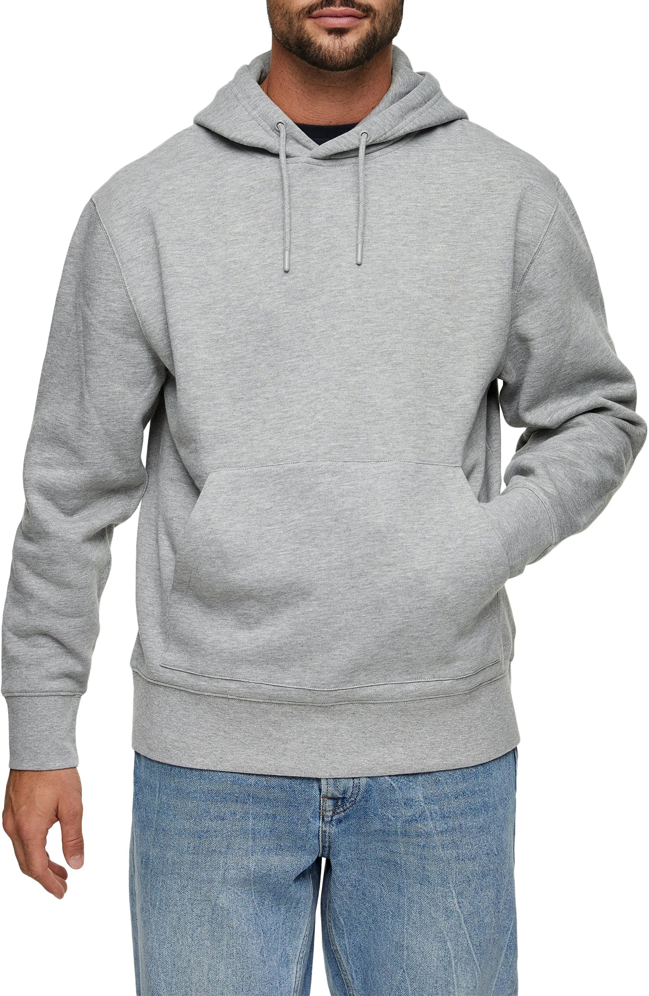 Men's Topman Twill Pullover Hoodie, Size Medium - Grey | Nordstrom