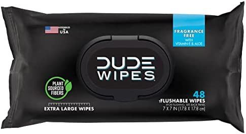 DUDE Wipes Flushable Wipes Stocking Stuffers - 1 Pack, 48 Wipes - Unscented Wet Wipes with Vitami... | Amazon (US)