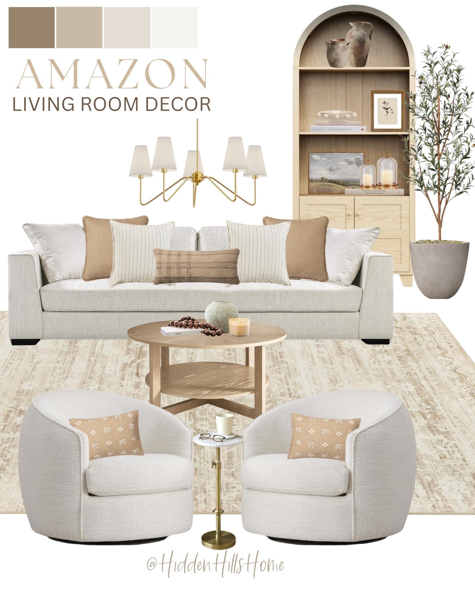 Amazon living room decor, Amazon neutral living room mood board, living room design ideas, living room sofa, swivel chairs, arch cabinet #livingroom

#LTKHome #LTKSaleAlert #LTKSeasonal