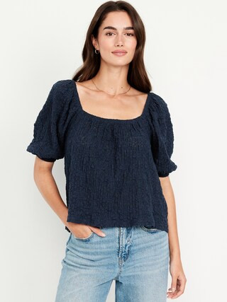 Puff-Sleeve Lace Top | Old Navy | Old Navy (US)