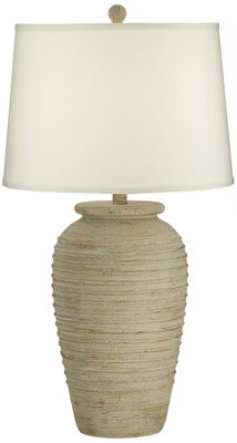 John Timberland Austin Rustic Table Lamp 28" Tall Sand Toned Cream Linen Drum Shade for Bedroom Living Room Bedside Nightstand Office Kids Family Home | Target