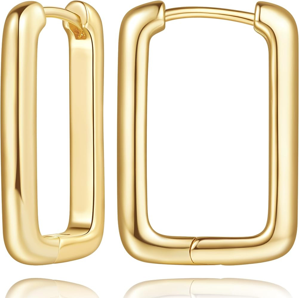 Gold Earrings for Women 14K Gold Hoop Earrings for Women 24mm | Amazon (US)