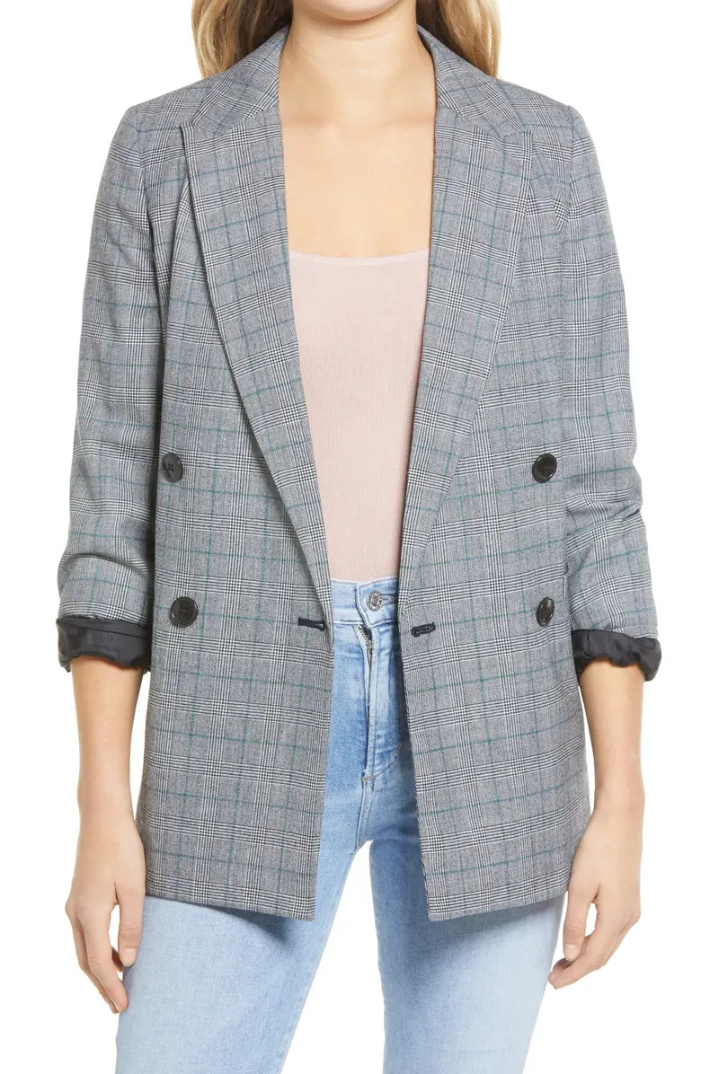 Glen Plaid Double Breasted Wool Blend Blazer | Nordstrom Rack