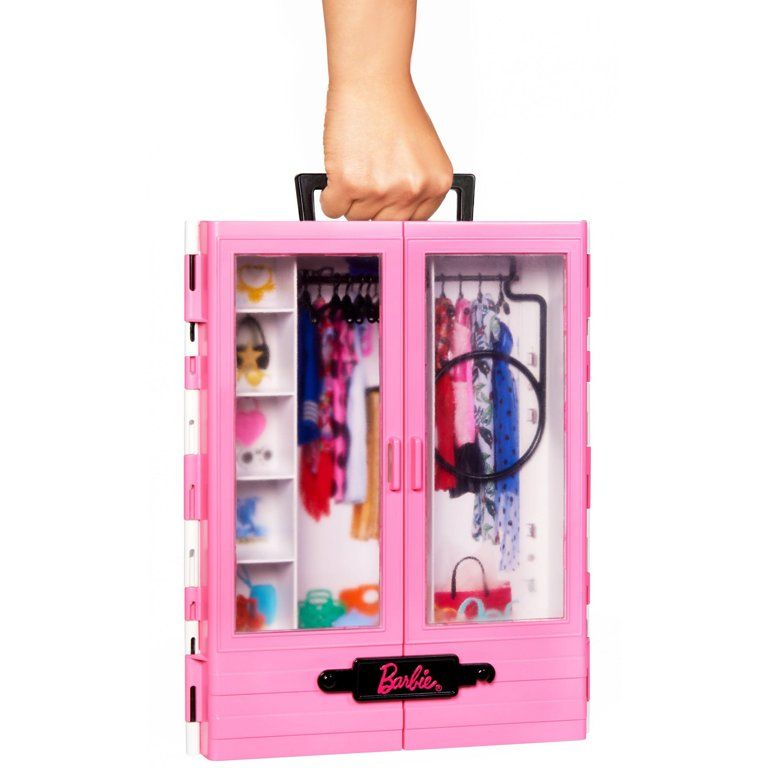 Barbie Fashionista Ultimate Closet, Portable with 6 Hangers - Walmart.com | Walmart (US)