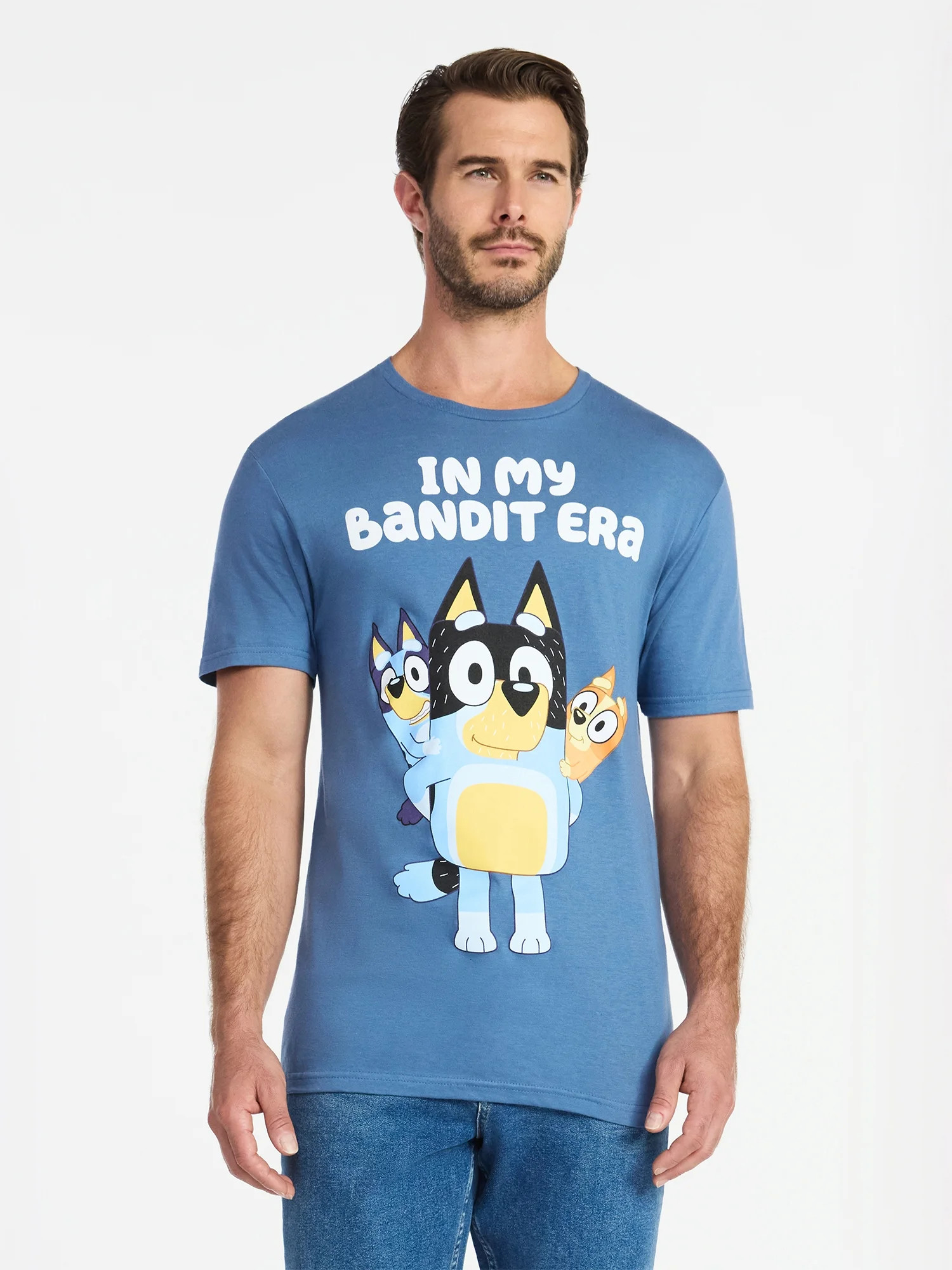 Bluey, Men's & Big Men's Graphic Tee, Bandit Era, Sizes S-3XL - Walmart.com | Walmart (US)