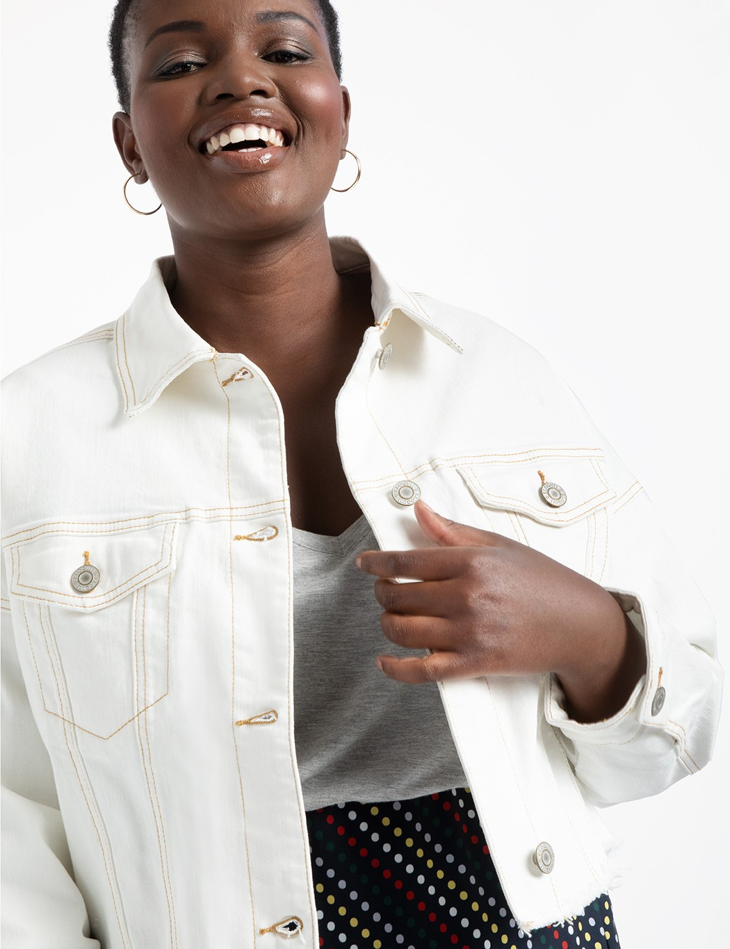 Boyfriend Crop Denim Jacket | Eloquii