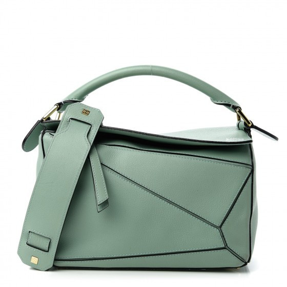 Calfskin Small Puzzle Bag Sea Water Green | Fashionphile