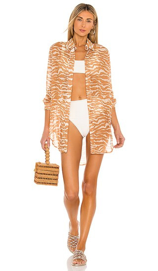 Myla Shirt Dress in Brown Zebra | Revolve Clothing (Global)