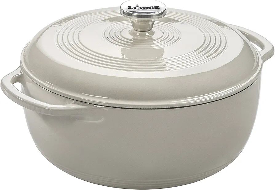 Lodge 6 Quart Enameled Cast Iron Dutch Oven with Lid – Dual Handles – Oven Safe up to 500° F... | Amazon (US)