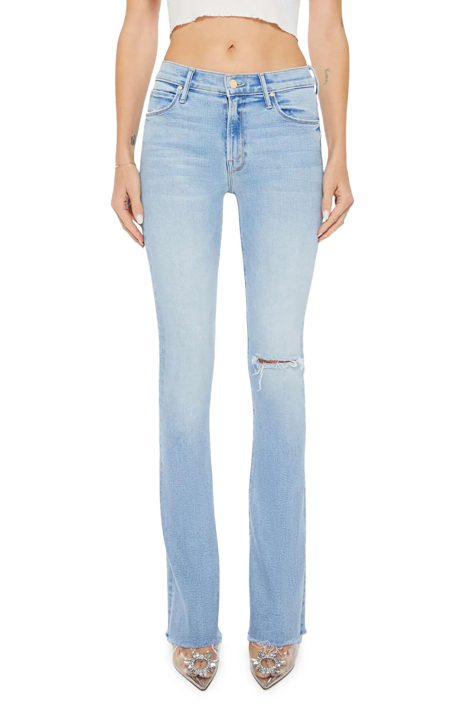 Runaway Frayed Hem Skinny Flare Jeans | Nordstrom