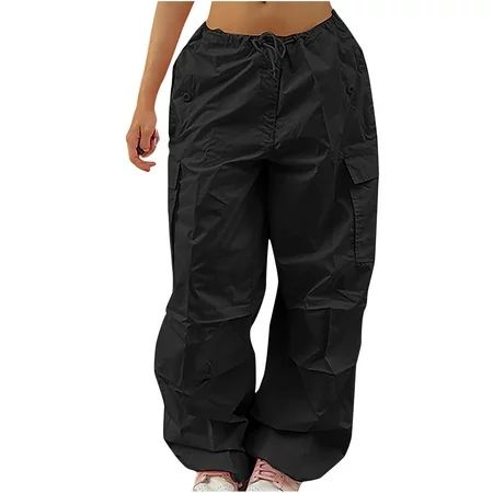 Dadaria Cargo Pants Women Baggy Y2k Plus Size Fashion Women Trousers Full Pants Casual Straight Soli | Walmart (US)