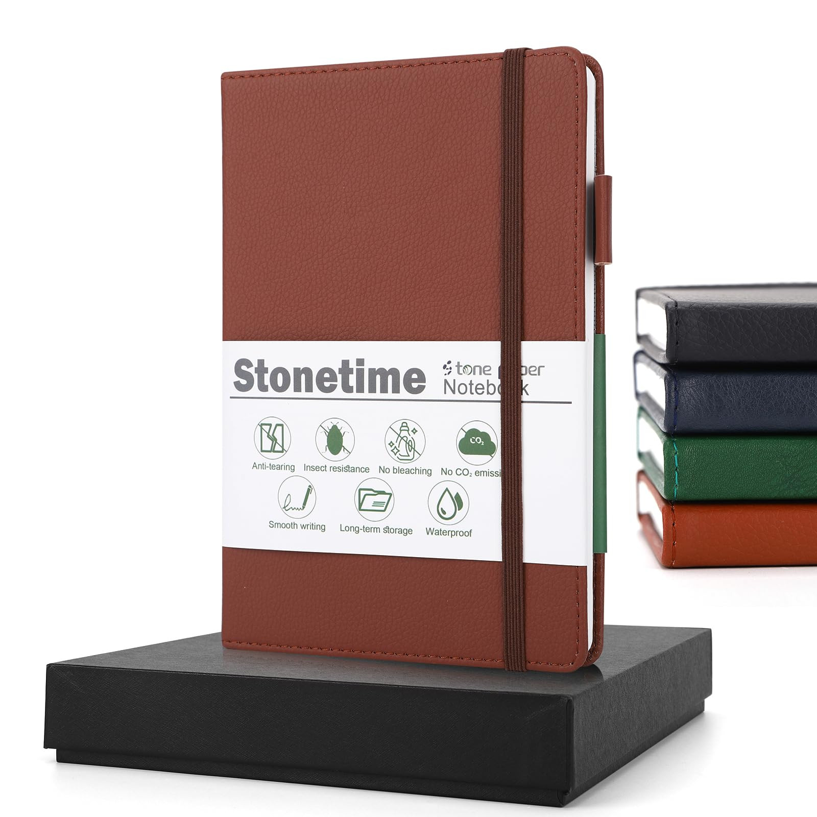 Stone Paper Notebook for Women Men, A5 Waterproof Notebook Hardcover Executive Journal, Ruled Not... | Amazon (US)