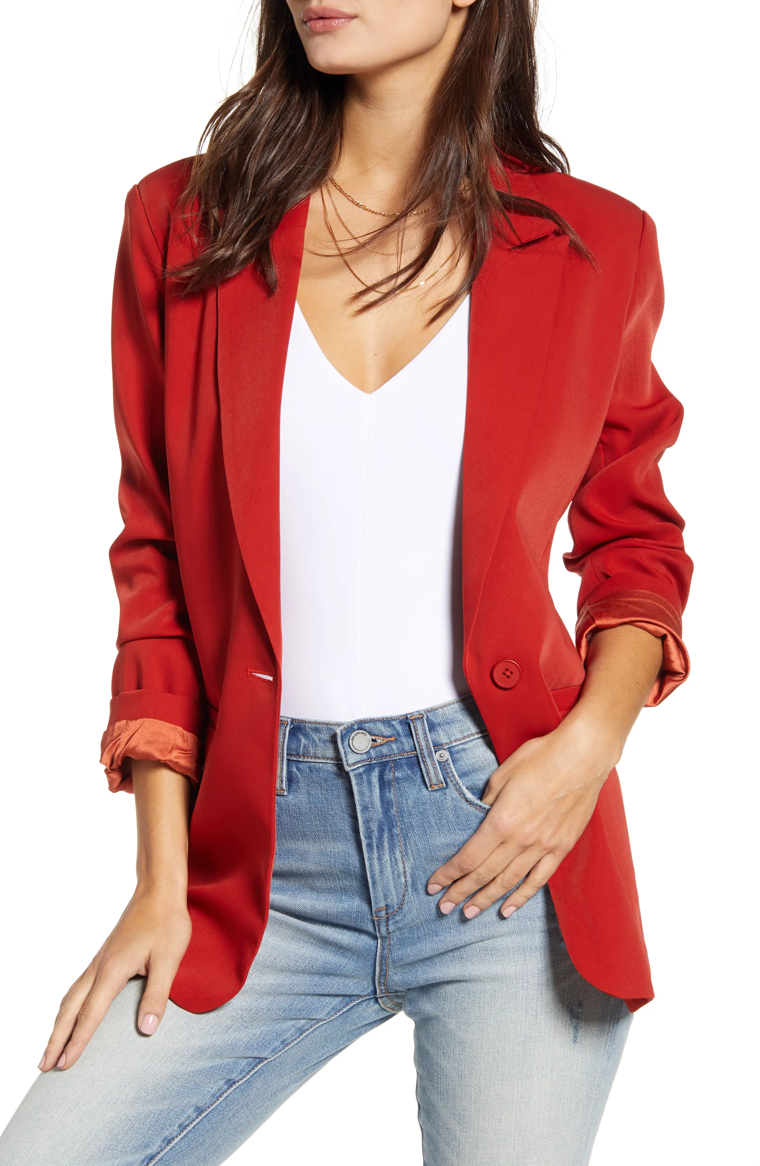 Endless Rose Tailored Single Button Blazer (Women) | Nordstrom | Nordstrom