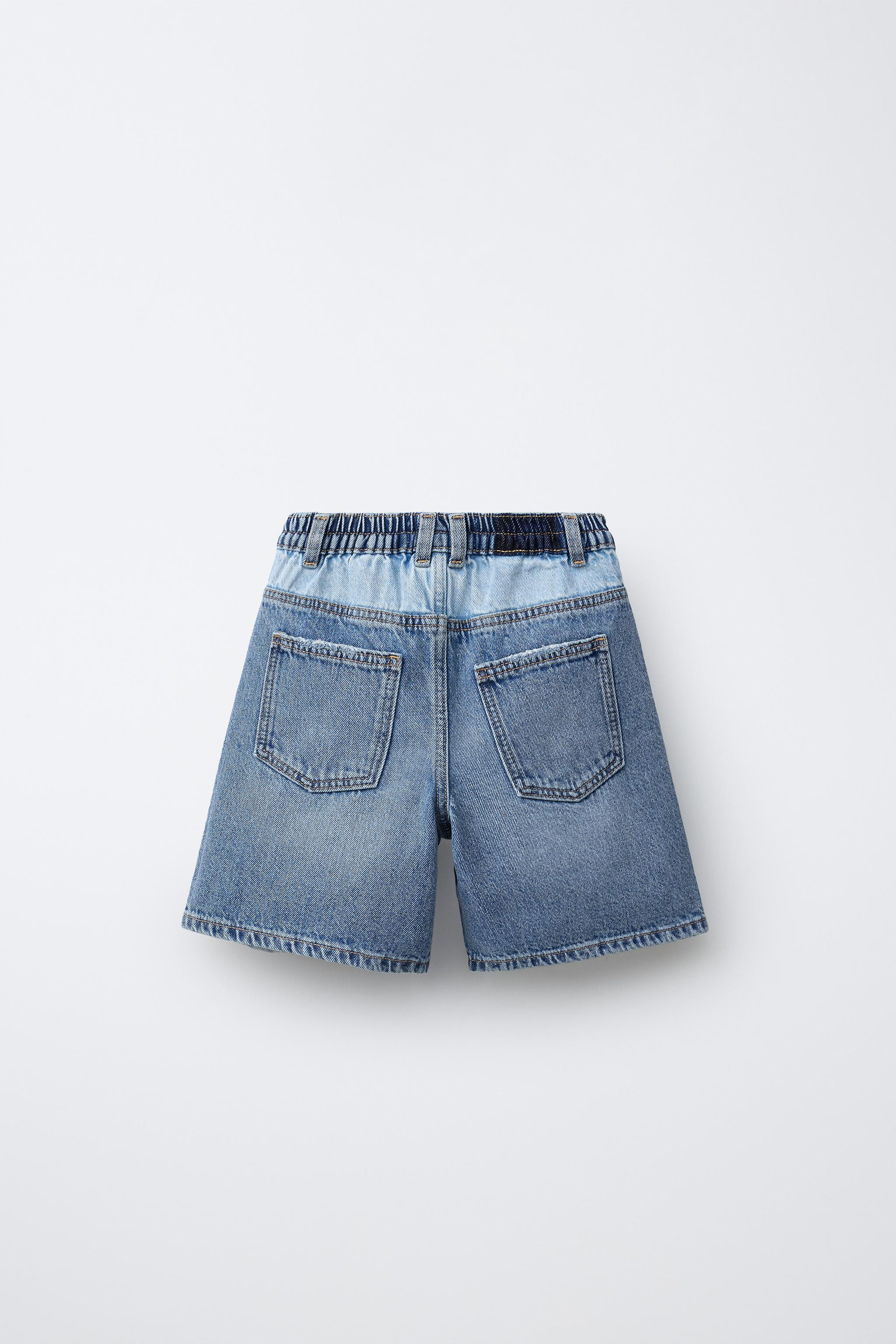 COLOUR BLOCK DENIM BERMUDA SHORTS | Zara UK